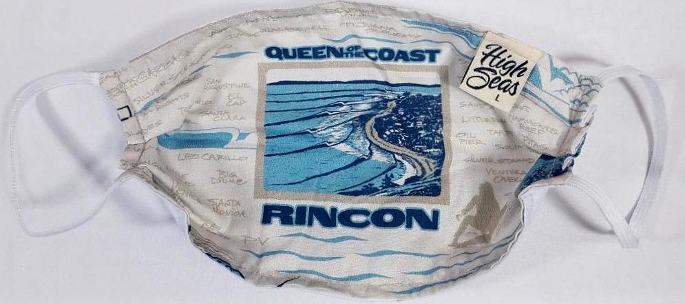 Rincon Beach Surfing  Mask   100% Cotton Made in USA